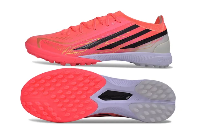 Adidas chaussures de football turf rose noir à talon bas avec empeigne synthétique 6