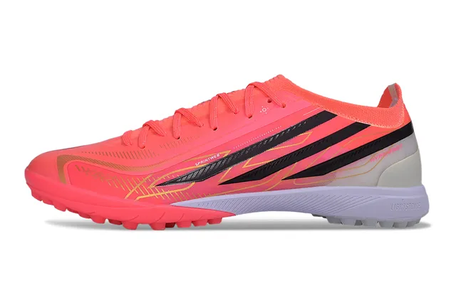 Adidas chaussures de football turf rose noir à talon bas avec empeigne synthétique 7