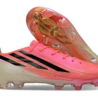Adidas Pink Black Low-Profile Speed-Focused Firm-Ground Soccer Shoes