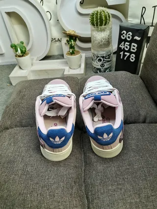 Adidas Pink Blue Low-Top Patchwork Textile Upper Lifestyle Sneakers 8
