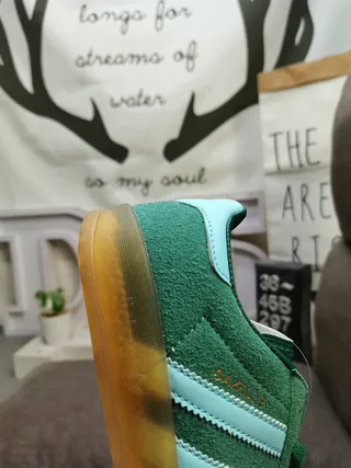 Adidas Pink Green Suede Upper Gum Rubber Sole Lifestyle Sneakers 13