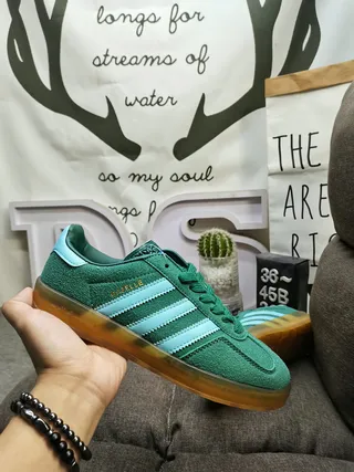 Adidas Pink Green Suede Upper Gum Rubber Sole Lifestyle Sneakers 15
