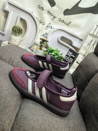 Adidas Pink White Laceless Mary Jane Three-Stripe Side Panel Lifestyle Sneakers 7