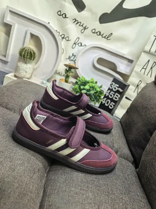 Adidas Pink White Laceless Mary Jane Three-Stripe Side Panel Lifestyle Sneakers 9