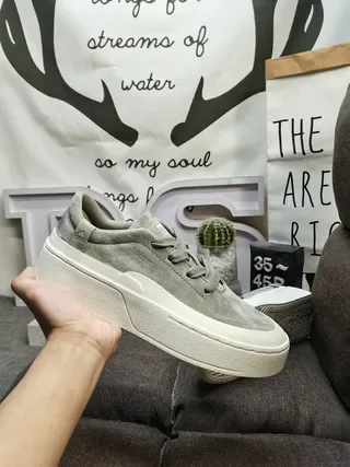 Adidas Platform Suede Gray Lifestyle Sneakers 5