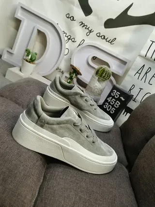 Adidas Platform Suede Gray Lifestyle Sneakers 9