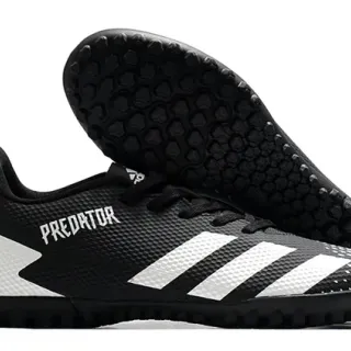 Adidas Predator Negro y Blanco Turf Zapatos de Fútbol