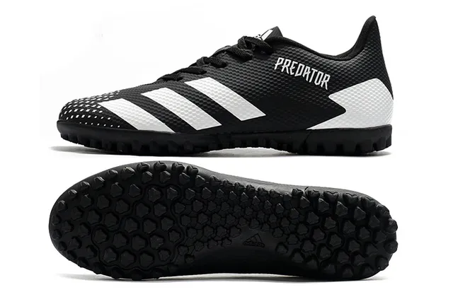 Adidas Predator Preto e Branco Turf Sapatos de Futebol 12