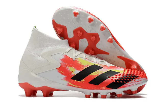 Adidas Predator কালো লাল হাই-কাট সক-ফিট কলার অ্যাসিমেট্রিক লেস কভার ফার্ম-গ্রাউন্ড সকার শোজ 4