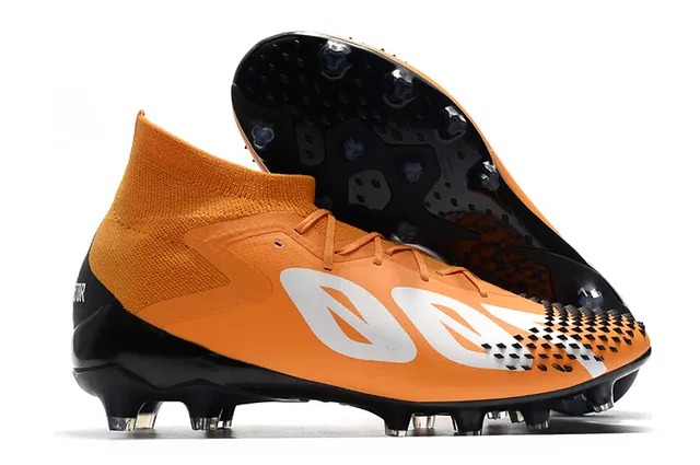 Adidas Predator কালো লাল হাই-কাট সক-ফিট কলার অ্যাসিমেট্রিক লেস কভার ফার্ম-গ্রাউন্ড সকার শোজ 8