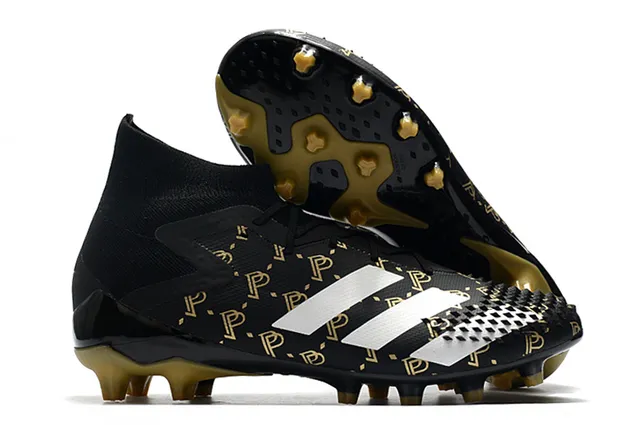 Adidas Predator কালো লাল হাই-কাট সক-ফিট কলার অ্যাসিমেট্রিক লেস কভার ফার্ম-গ্রাউন্ড সকার শোজ 9