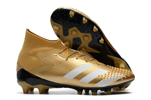 Adidas Predator কালো লাল হাই-কাট সক-ফিট কলার অ্যাসিমেট্রিক লেস কভার ফার্ম-গ্রাউন্ড সকার শোজ 13