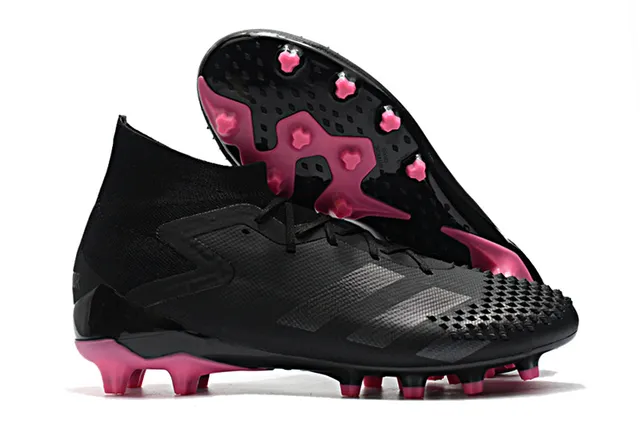 Adidas Predator কালো লাল হাই-কাট সক-ফিট কলার অ্যাসিমেট্রিক লেস কভার ফার্ম-গ্রাউন্ড সকার শোজ 14