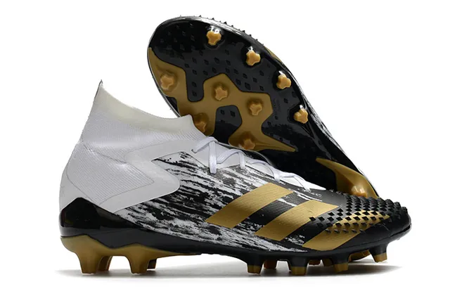 Adidas Predator কালো লাল হাই-কাট সক-ফিট কলার অ্যাসিমেট্রিক লেস কভার ফার্ম-গ্রাউন্ড সকার শোজ 15