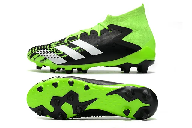 Adidas Predator কালো লাল হাই-কাট সক-ফিট কলার অ্যাসিমেট্রিক লেস কভার ফার্ম-গ্রাউন্ড সকার শোজ 17