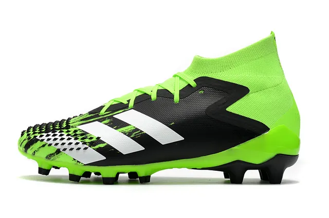 Adidas Predator কালো লাল হাই-কাট সক-ফিট কলার অ্যাসিমেট্রিক লেস কভার ফার্ম-গ্রাউন্ড সকার শোজ 20