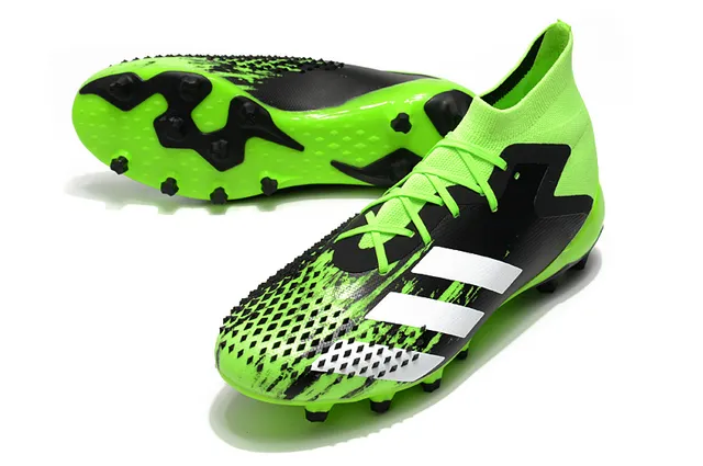 Adidas Predator কালো লাল হাই-কাট সক-ফিট কলার অ্যাসিমেট্রিক লেস কভার ফার্ম-গ্রাউন্ড সকার শোজ 21