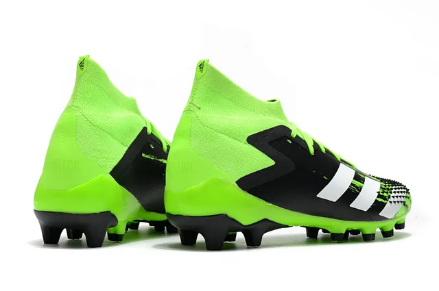 Adidas Predator কালো লাল হাই-কাট সক-ফিট কলার অ্যাসিমেট্রিক লেস কভার ফার্ম-গ্রাউন্ড সকার শোজ 22