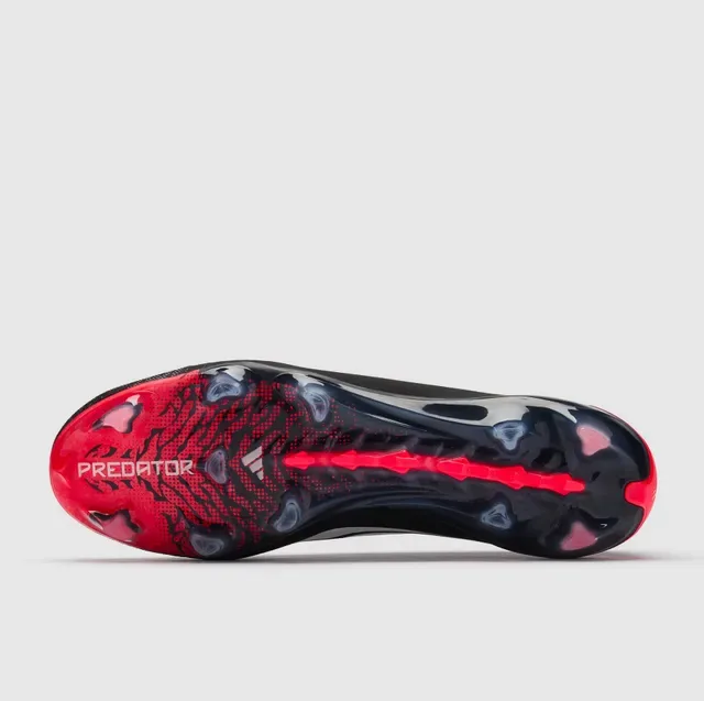 Adidas Predator Noir Rouge Sans Lacets Upper de Tricô Synthétique Texturé Tacón Firm Ground Chaussures de Football 3