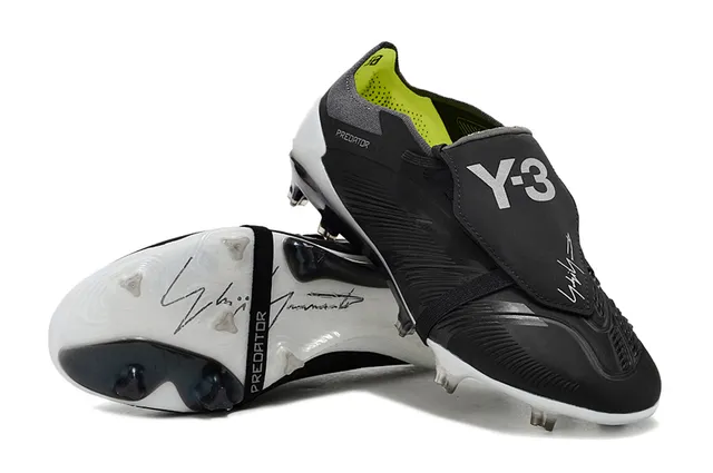Adidas Predator Negro Blanco Sin Cordones Cierre de Correa Texturizado Puntera Jaula Césped Firme Zapatos de Fútbol 4