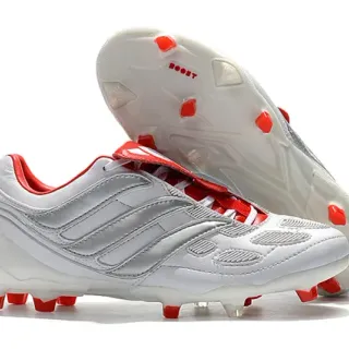 Adidas Predator Boost White Red Firm-Ground Soccer Shoes