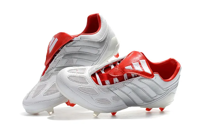Adidas Predator Boost Blanc Rouge Chaussures de Football pour Terrain Ferme 2