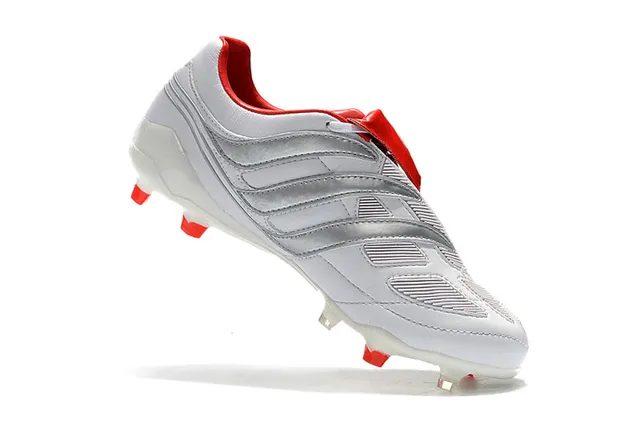 Adidas Predator Boost Blanc Rouge Chaussures de Football pour Terrain Ferme 3