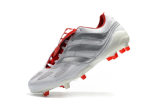 Adidas Predator Boost Blanc Rouge Chaussures de Football pour Terrain Ferme 4
