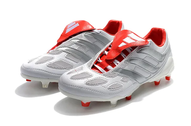 Adidas Predator Boost Blanc Rouge Chaussures de Football pour Terrain Ferme 8