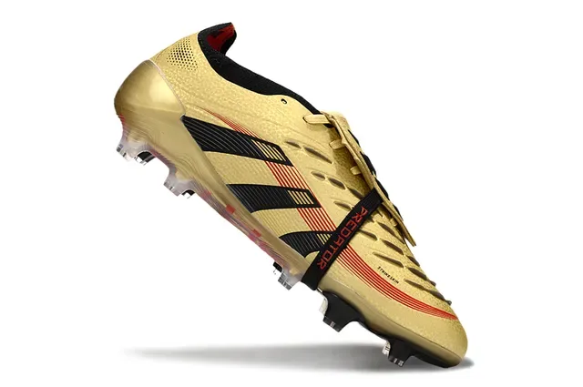 Adidas Predator Gold Noir Métallique Haut Trois Rayures Chaussures de Football pour Terrain Ferme 2