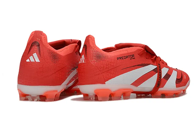 Adidas Predator Orange White Asymmetrical Lacing Molded Heel Counter Firm-Ground Soccer Shoes 5