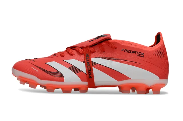 Adidas Predator Orange White Asymmetrical Lacing Molded Heel Counter Firm-Ground Soccer Shoes 7