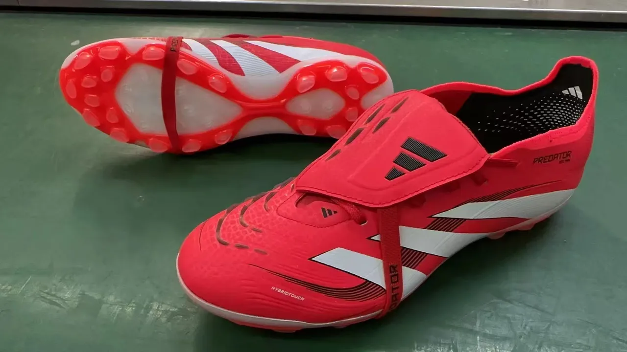 Adidas Predator Orange White Asymmetrical Lacing Molded Heel Counter Firm-Ground Soccer Shoes 8
