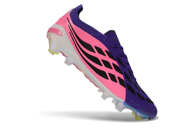 Adidas Predator Pink Purple Low-Cut Synthetic Upper Iridescent Transparent Soleplate Firm-Ground Soccer Shoes 2