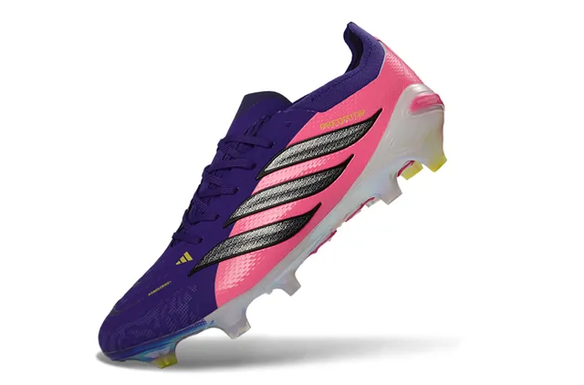 Adidas Predator Pink Purple Low-Cut Synthetic Upper Iridescent Transparent Soleplate Firm-Ground Soccer Shoes 3
