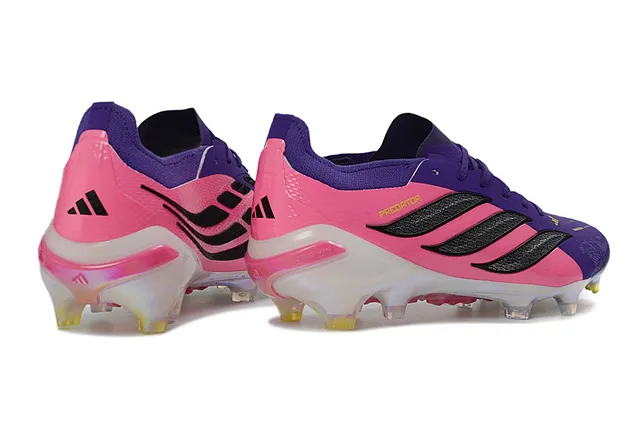 Adidas Predator Pink Purple Low-Cut Synthetic Upper Iridescent Transparent Soleplate Firm-Ground Soccer Shoes 5