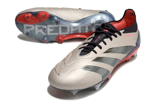 Adidas Predator White and Gold Firm-Ground Soccer Shoes 4