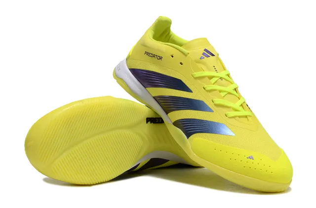 Adidas Predator Jaune Bleu Low-Top Synthetic Upper Chaussures de football indoor 4