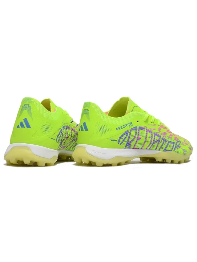 Adidas Predator Chaussures de football jaune multicolor vert lime néon upper synthétique turf 7