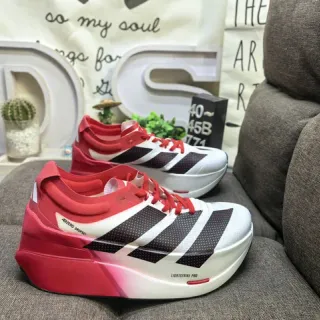 Adidas Chaussures de course rouge blanc léger silhouette de course semelle intermédiaire gradient