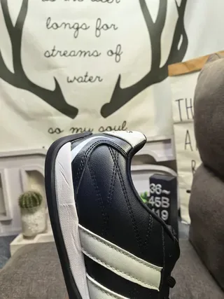 Adidas Samba Black White Quilted Leather Upper Three-Stripe Side Branding Lifestyle Sneakers 3