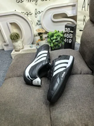 Adidas Samba Black White Quilted Leather Upper Three-Stripe Side Branding Lifestyle Sneakers 6