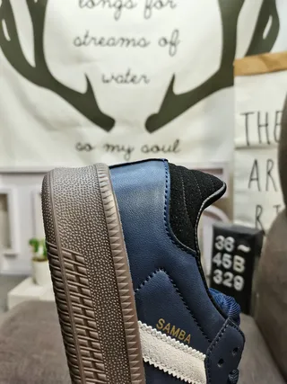 Adidas Samba Blue and White Lifestyle Sneakers 3