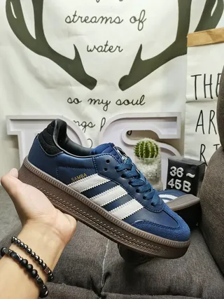 Adidas Samba Blue and White Lifestyle Sneakers 5