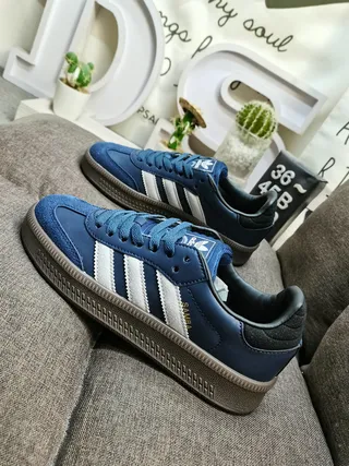 Adidas Samba Blue and White Lifestyle Sneakers 7