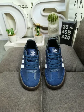 Adidas Samba Blue and White Lifestyle Sneakers 10