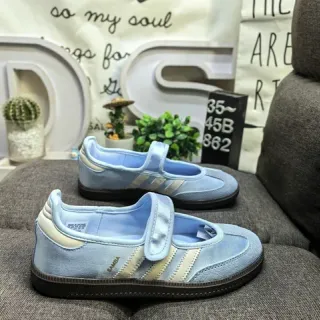 Adidas Samba Light Blue Suede Mary Jane Shoes