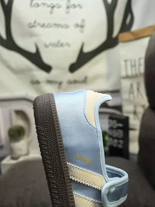Adidas Samba Light Blue Suede Mary Jane Shoes 3