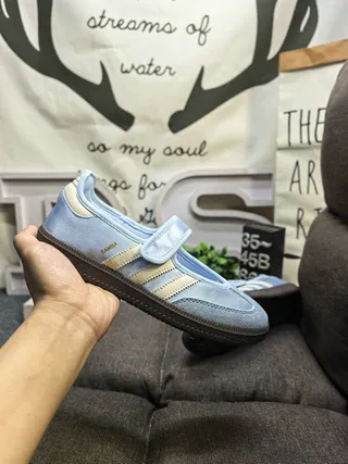 Adidas Samba Light Blue Suede Mary Jane Shoes 5