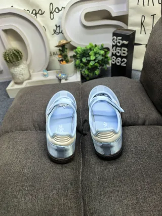 Adidas Samba Light Blue Suede Mary Jane Shoes 8